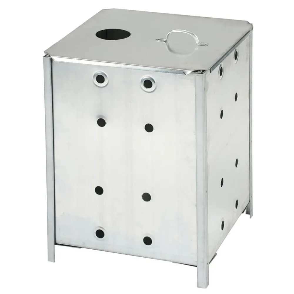 Nature Incinerador de jardim quadrado 46x46x65 cm ço galvanizado