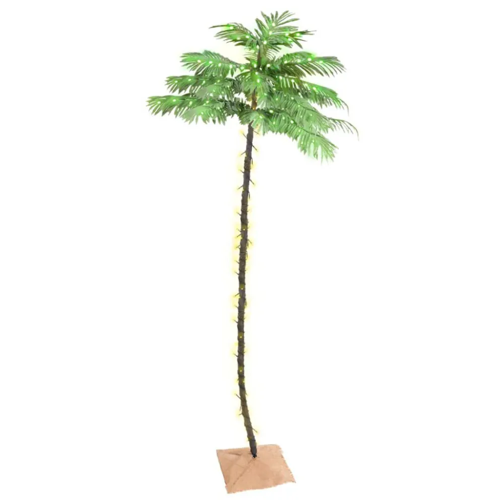 Palmeira com 252 luzes LED 400 cm branco aquecido