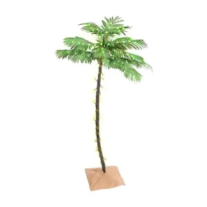 Palmeira com 88 luzes LED 150 cm branco aquecido