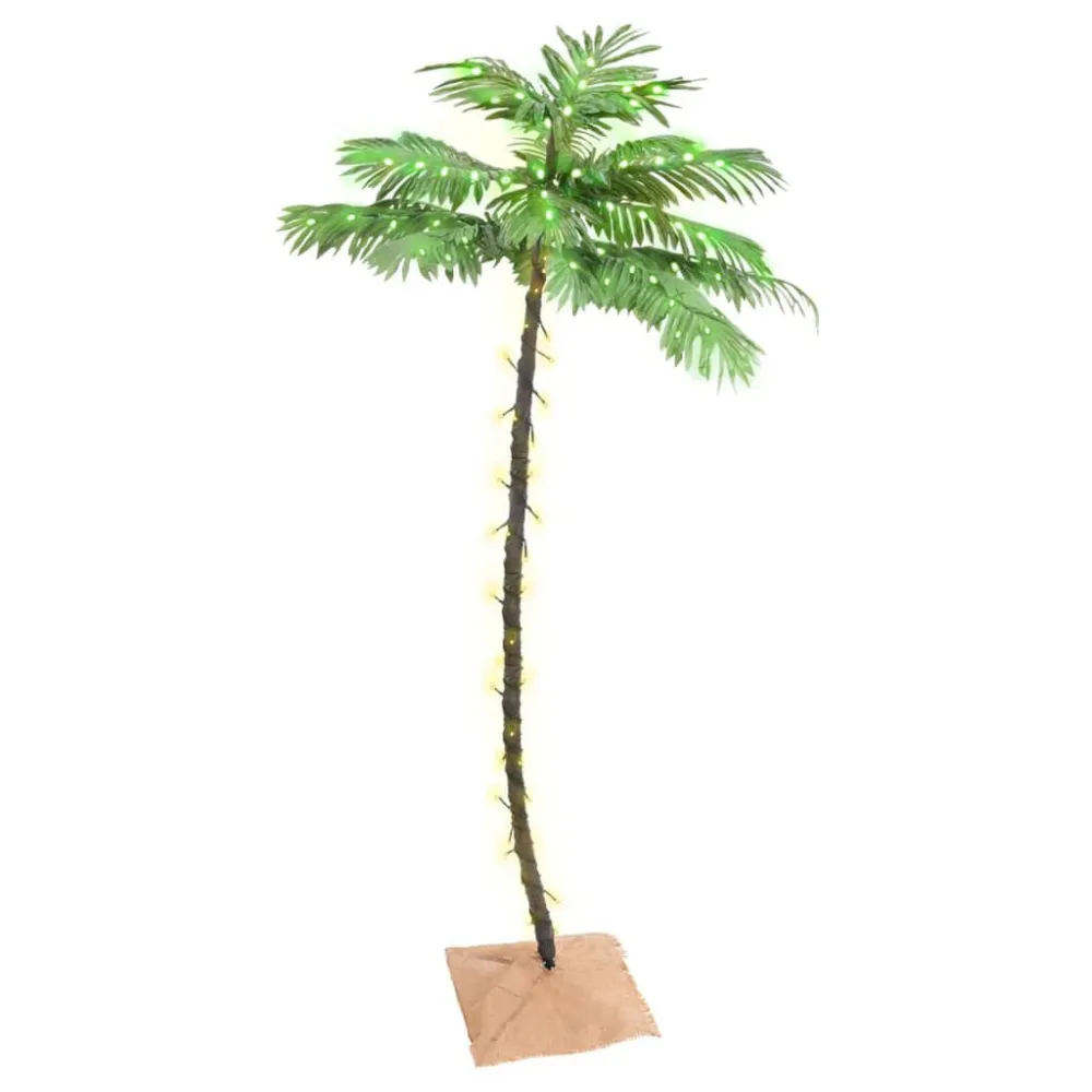 Palmeira com 96 luzes LED 180 cm branco aconchegante