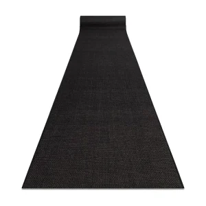 PASSADEIRA SIZAL FLOORLUX modelo 20433 preto Cor sólida 120x400 cm