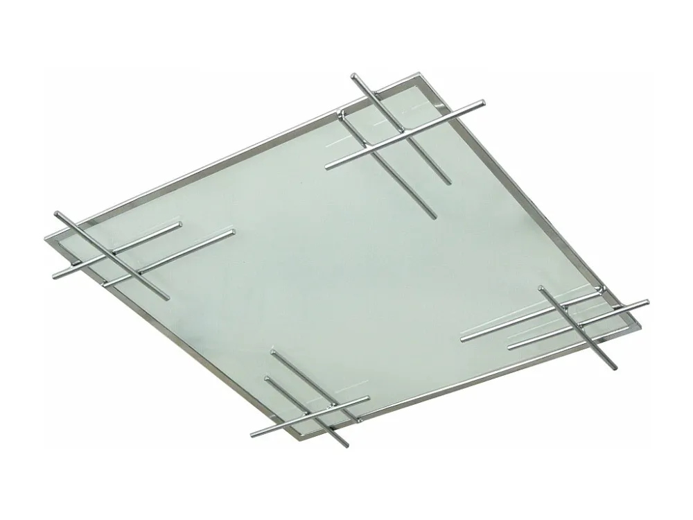 Plafonier TOSEL TOKYO vidro quadrado alumínio D35 x H7,5 cm