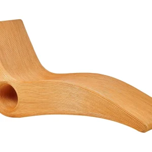 Rattan Sun Lounger Light Wood AIROLE