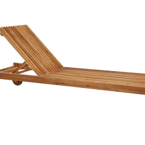 Refletor LED Solar Acacia Wood Reclining Sun Lounger Light BELLANO