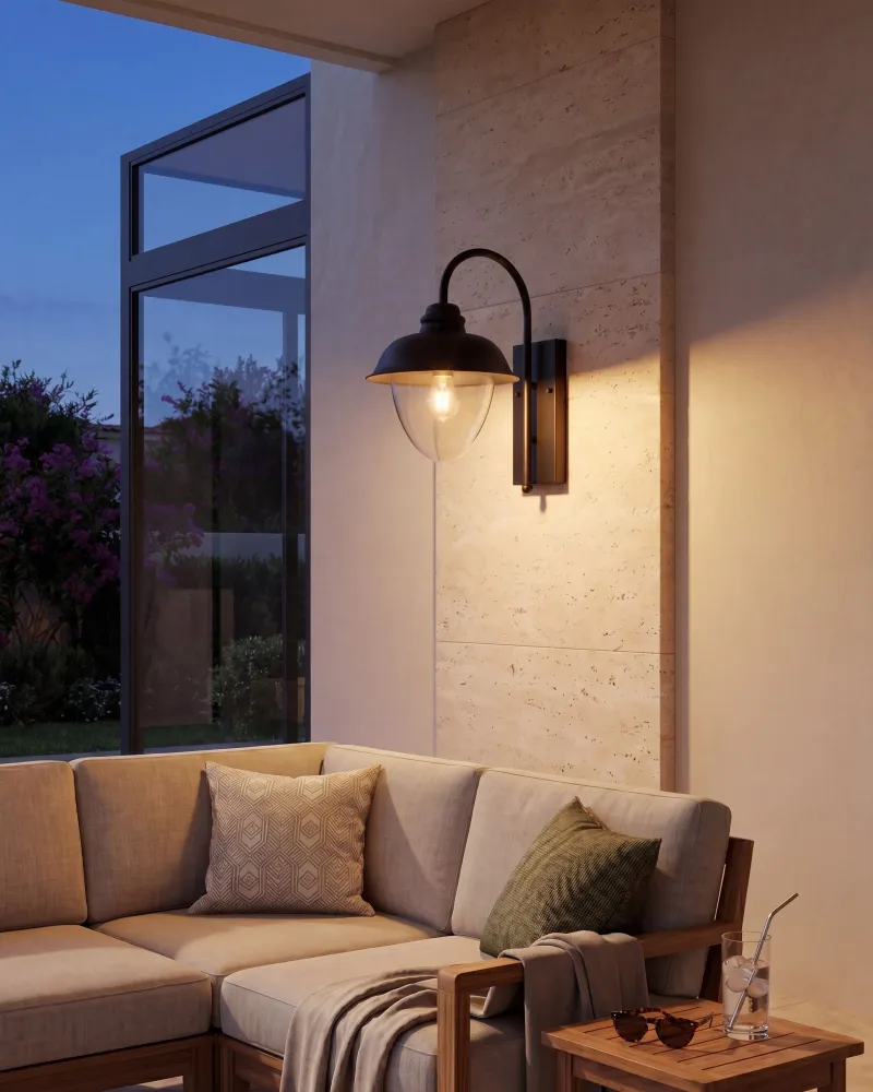 Refletor LED Solar Candeeiro de parede preto 42 cm BANKA