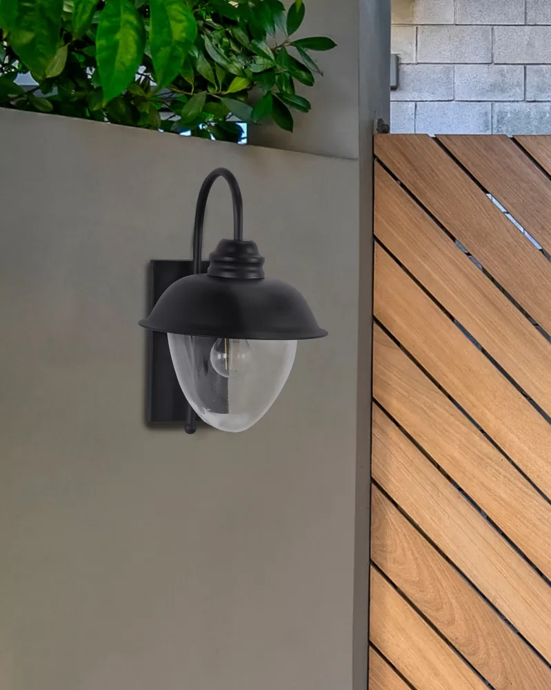 Refletor LED Solar Candeeiro de parede preto 42 cm BANKA