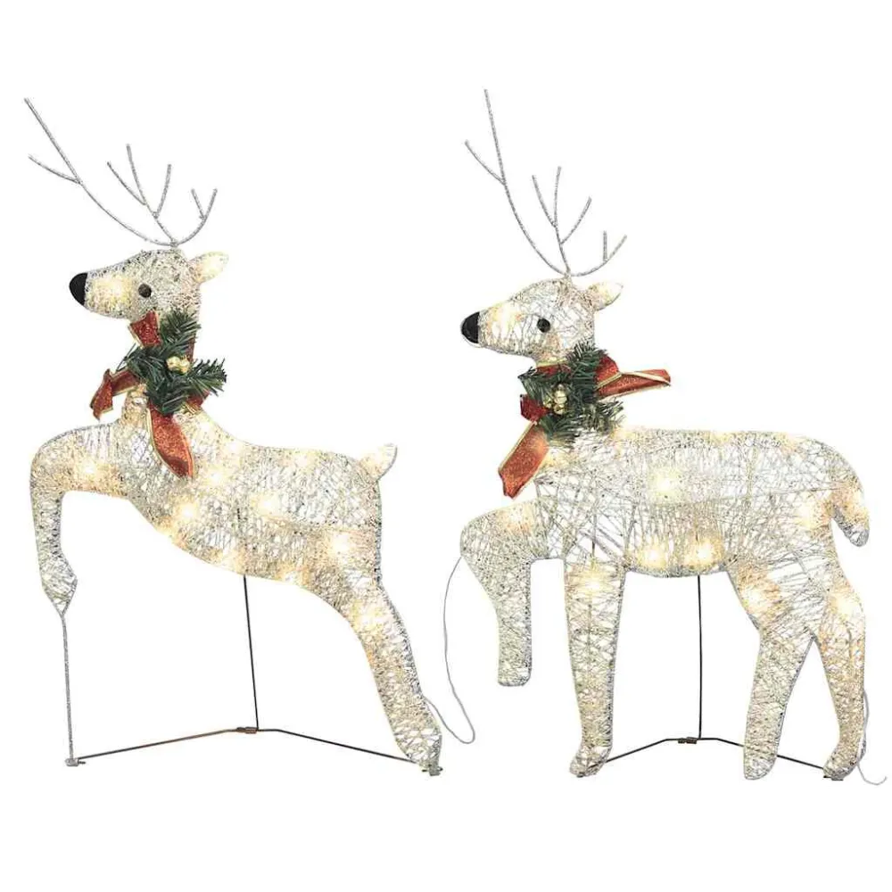 Renas de Natal 2 pcs 40 LEDs dourado