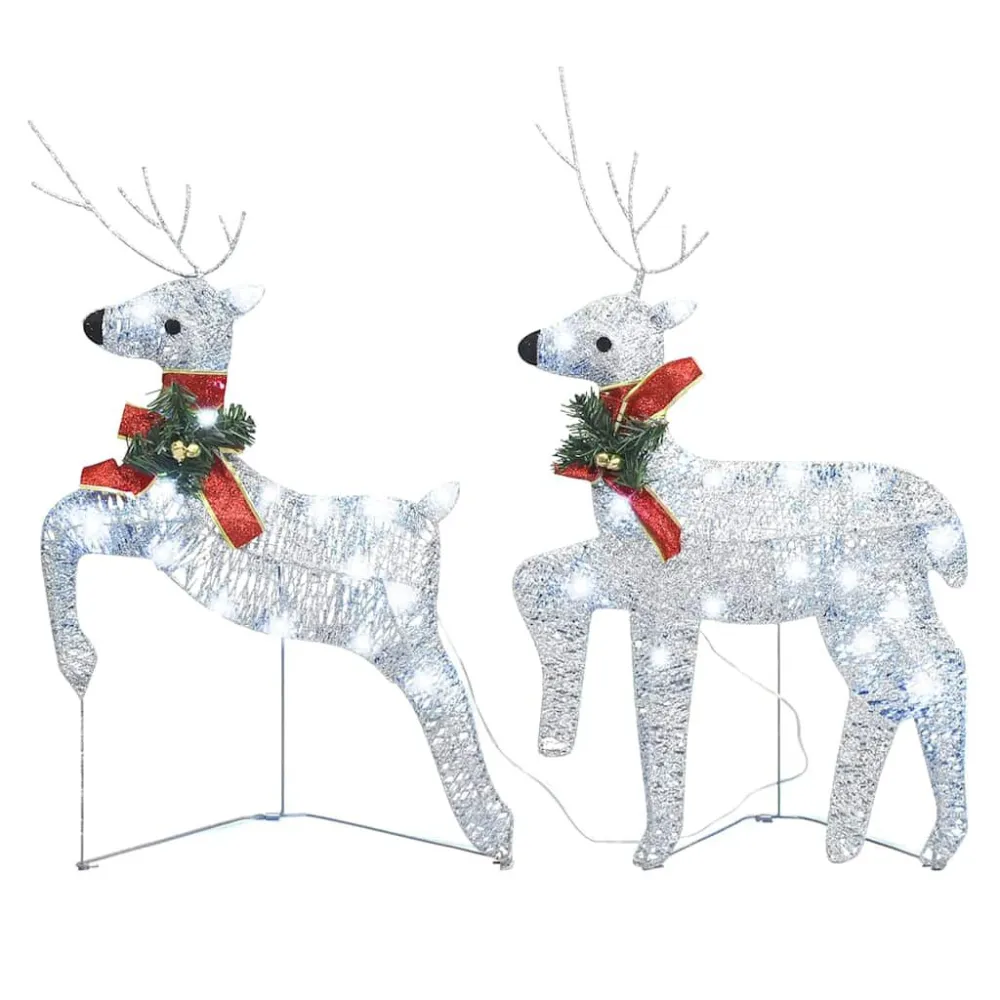 Renas de Natal 2 pcs 40 LEDs prateado