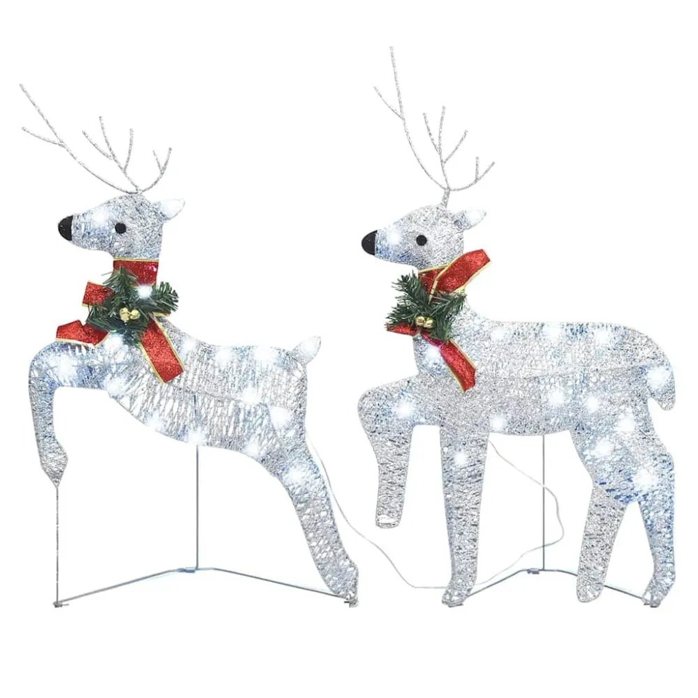 Renas de Natal 2 pcs 40 LEDs prateado