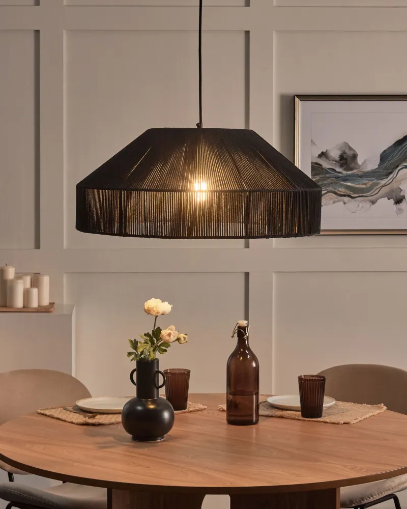 Rope Pendant Lamp Negro IGUAMO | Autônomo | Recarregável