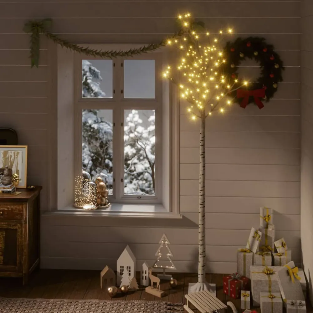 Árvore de Natal 200 LEDs salgueiro int./ext. 2,2m branco tórrido