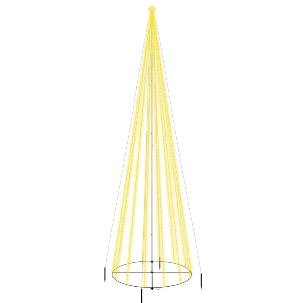Árvore de Natal em cone 1134 LEDs 230x800 cm branco febril