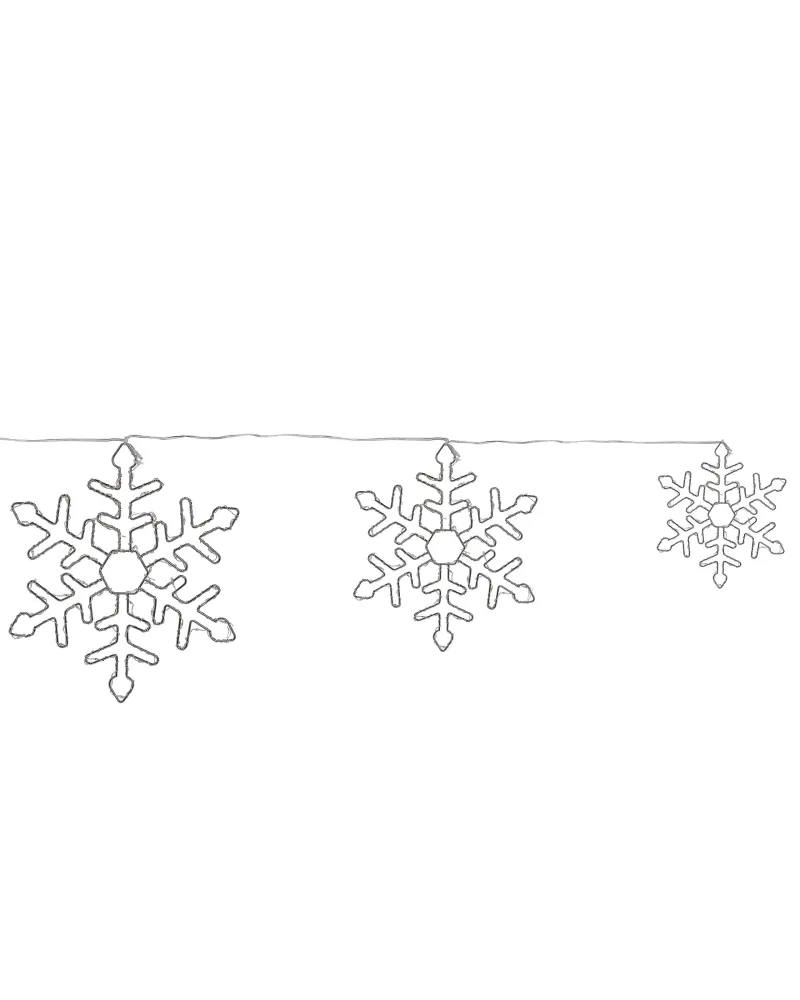 Set 3 Outdoor LED Hanging Decor Snowflakes 30/39/50 cm Argentino LOHELA