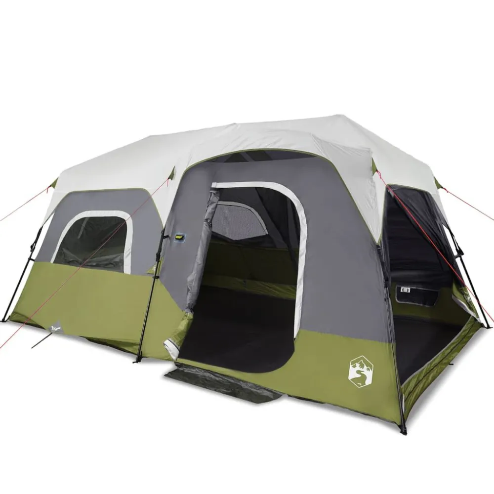 Tenda familiar com LED 9 pessoas libertação rápida verde-claro