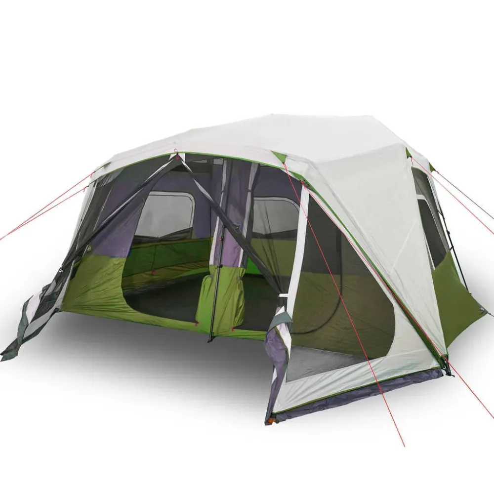 Tenda familiar com LED 10 pessoas libertação rápida verde-claro