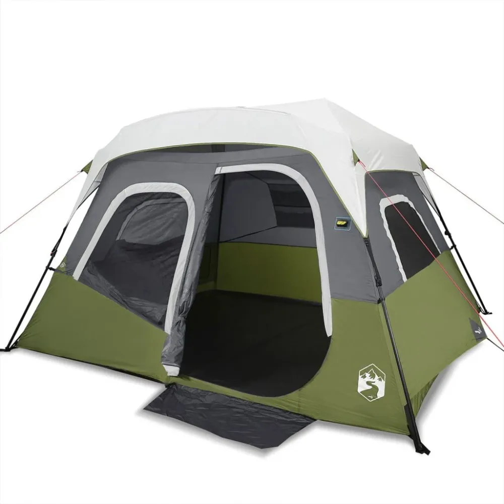Tenda familiar com LED 6 pessoas libertação rápida verde-claro
