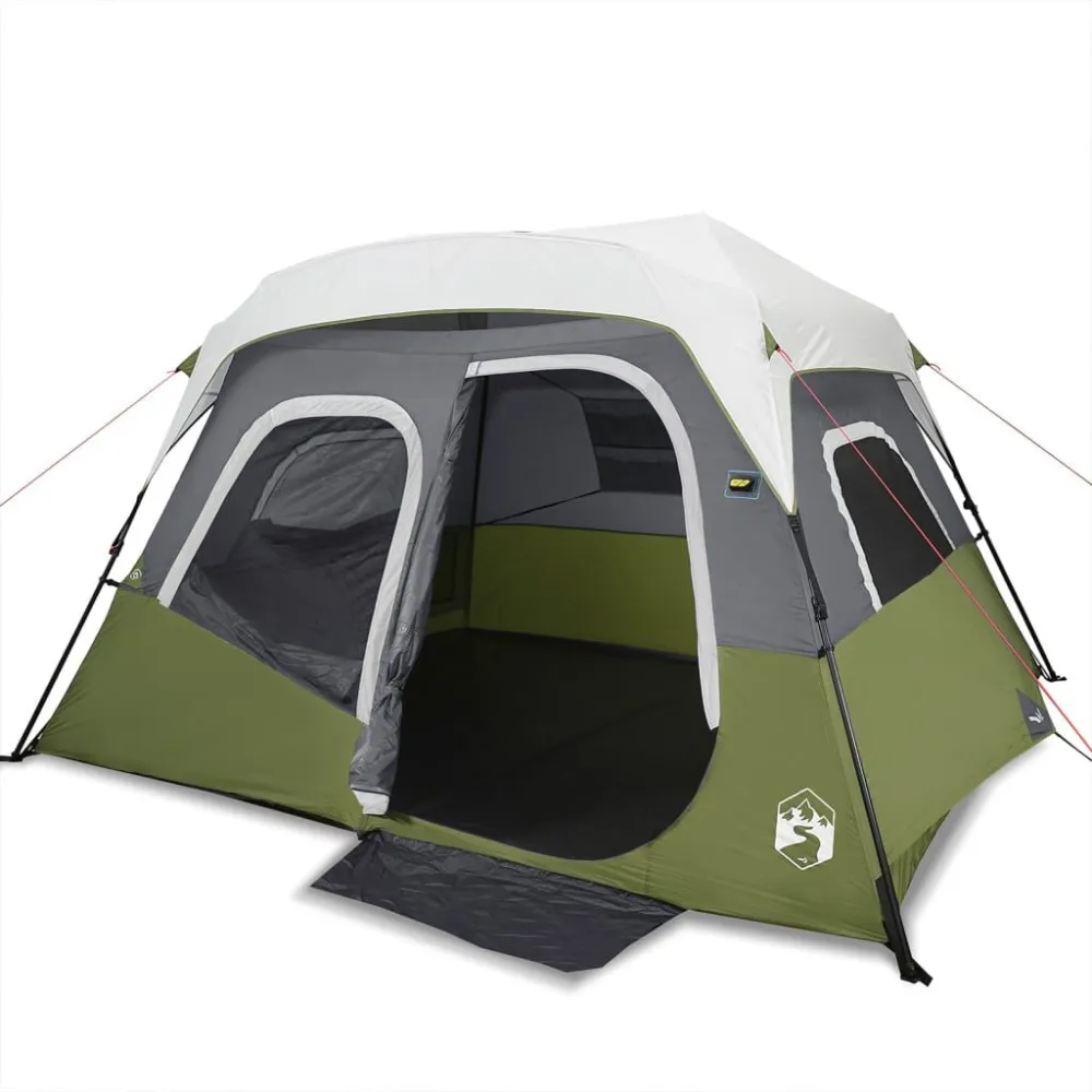 Tenda familiar com LED 6 pessoas libertação rápida verde-claro
