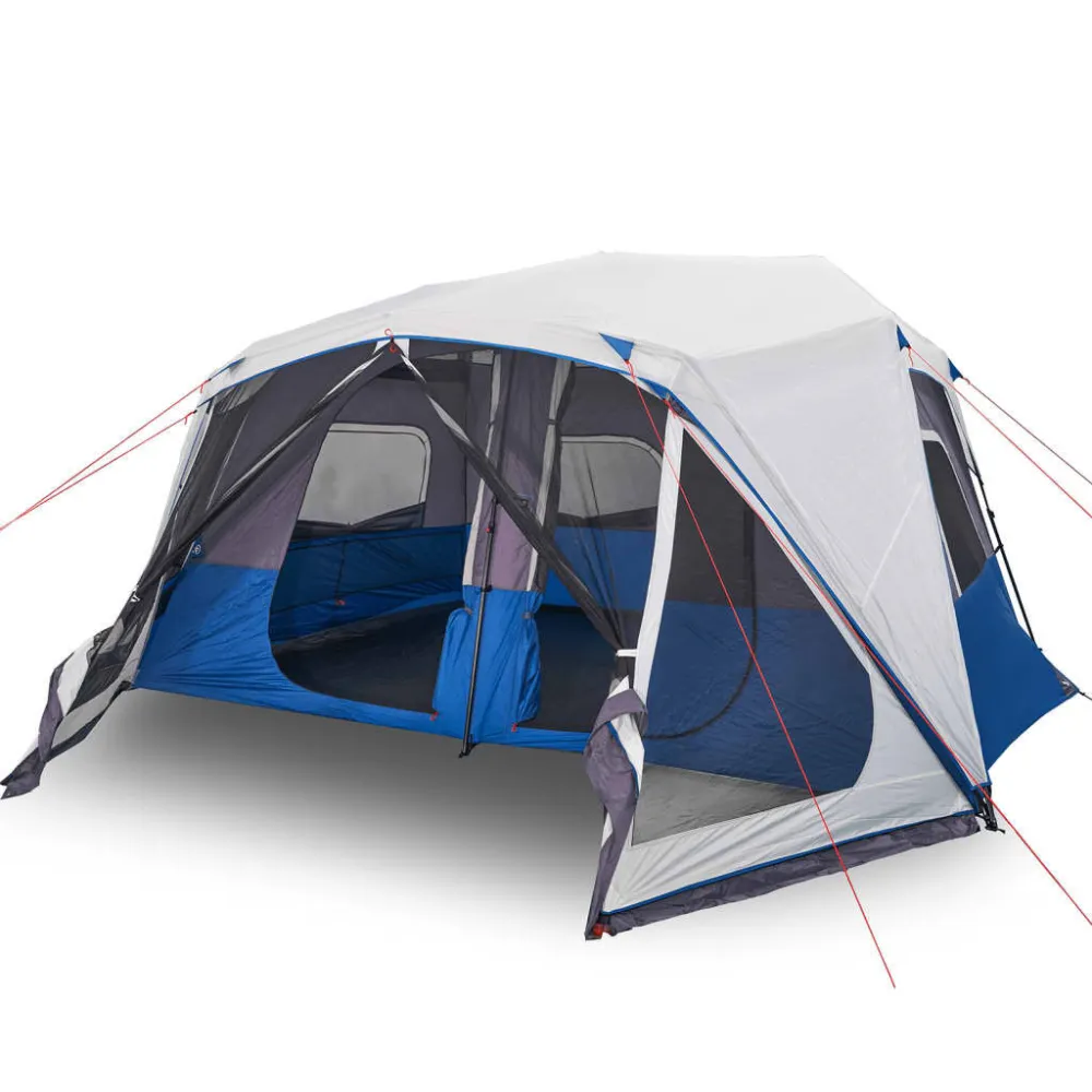 Tenda familiar com LED 10 pessoas libertação rápida azul-claro