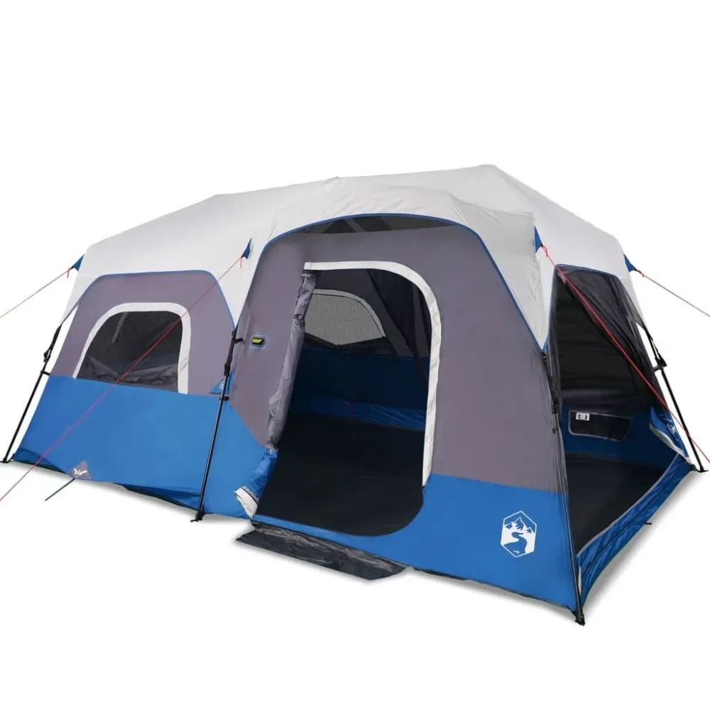 Tenda familiar com LED 9 pessoas libertação rápida azul-claro