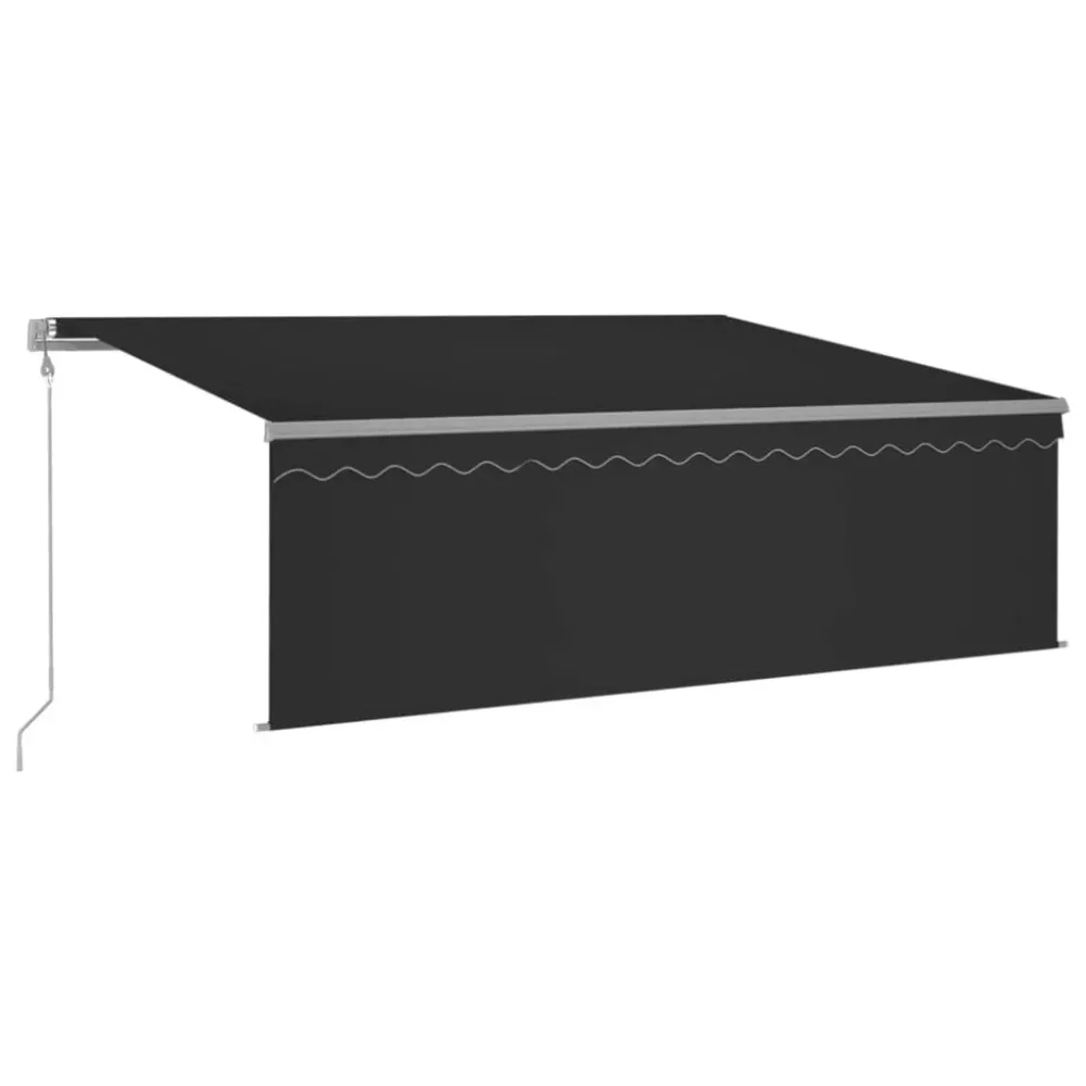 Toldo automático com estore/LED/sensor de vento 4x3 m antracite