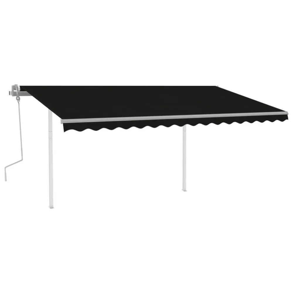 Toldo retrátil mecânico com luzes LED 4x3 m antracite
