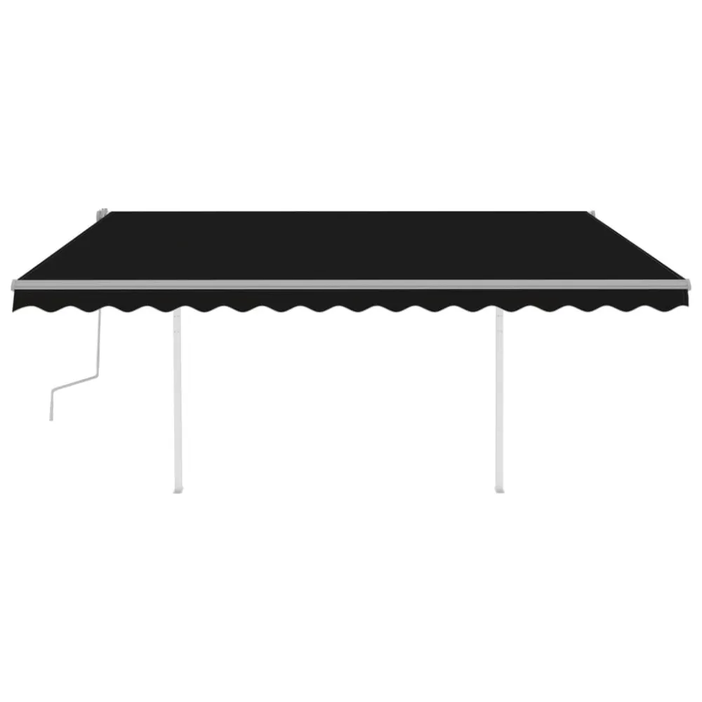 Toldo retrátil mecânico com luzes LED 4x3 m antracite