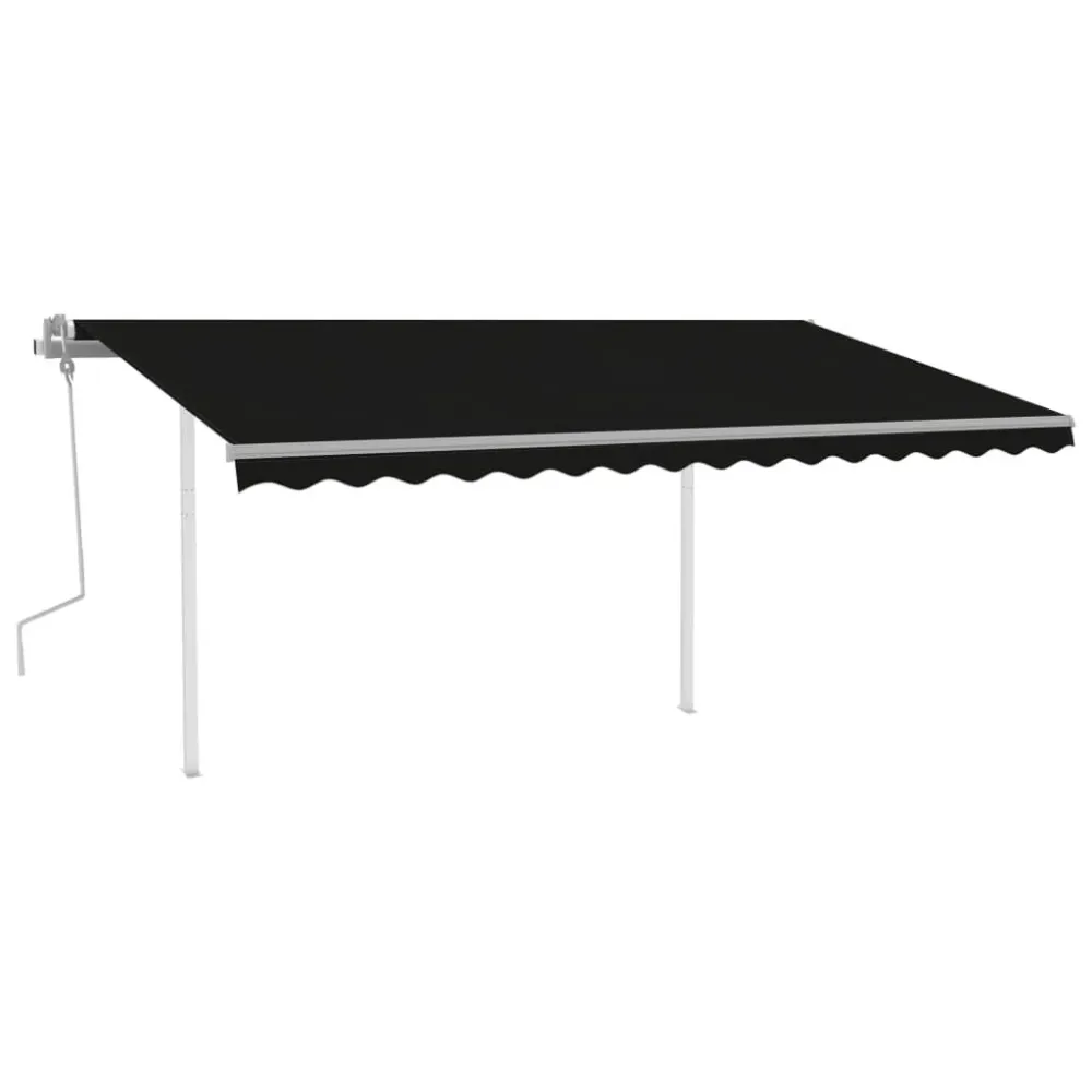Toldo retrátil mecânico com luzes LED 4x3 m antracite