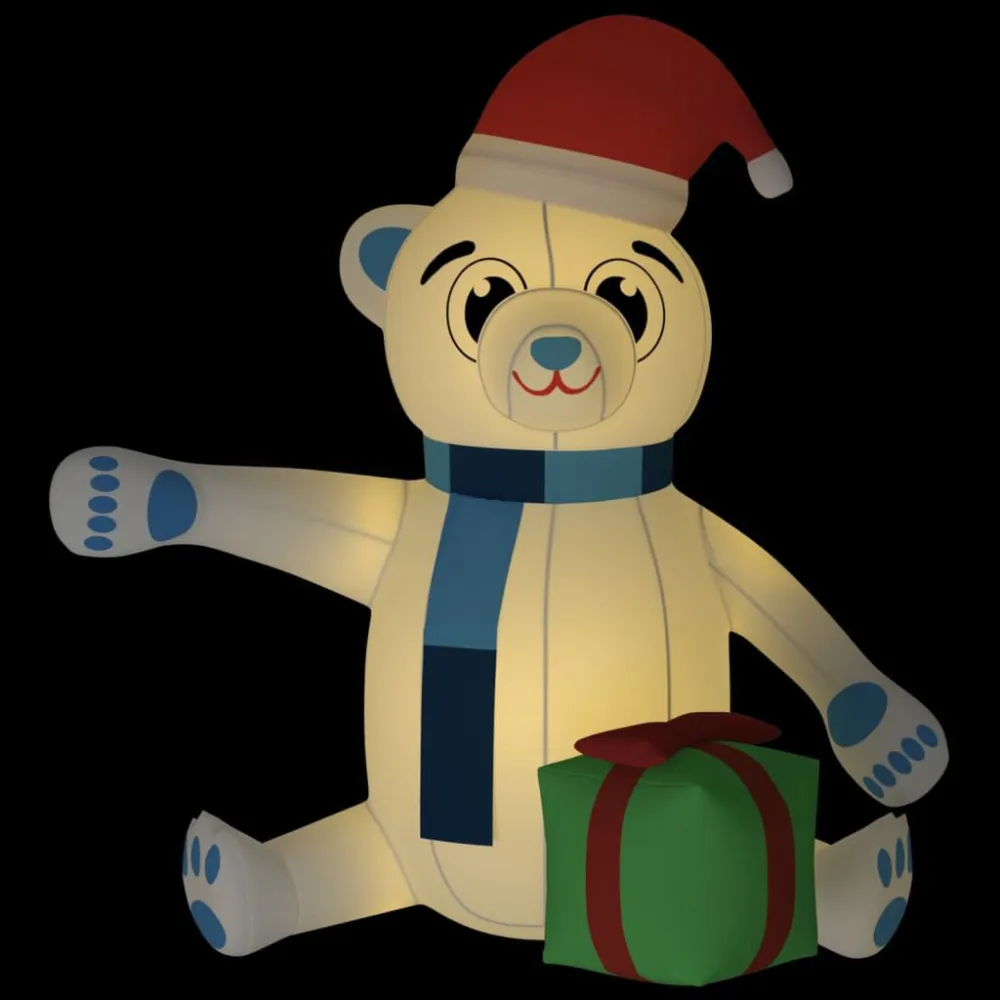 Urso de Natal insuflável com luzes LED 180 cm