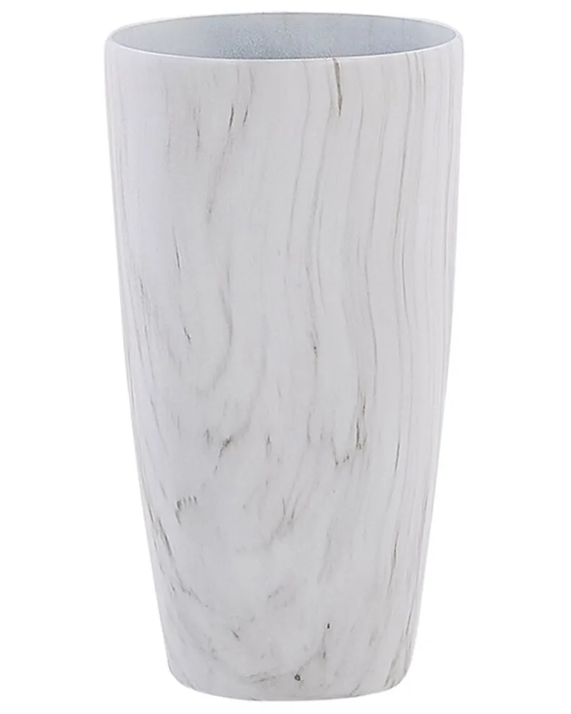 Vaso para plantas com efeito de mármore branca 32 x 32 x 58 cm LIMENARI