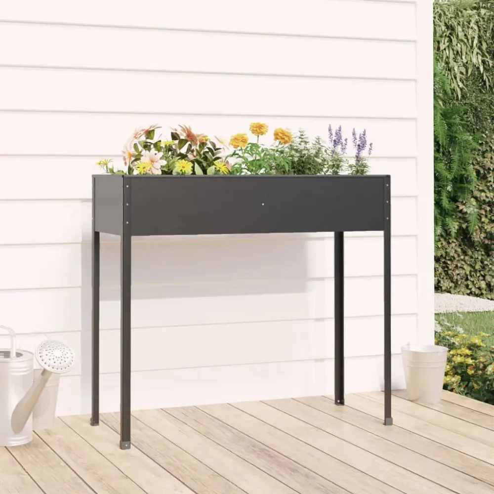Vaso/floreira jardim 100,5x40,5x90 cm ço galvanizado antracite