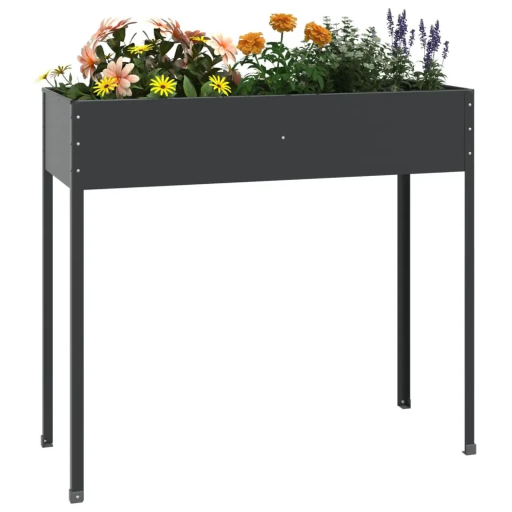 Vaso/floreira jardim 100,5x40,5x90 cm ço galvanizado antracite