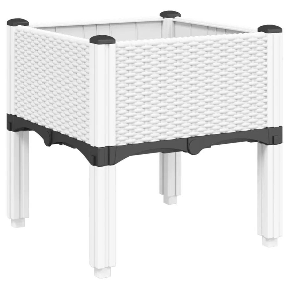 Vaso/floreira de jardim com pernas 40x40x42 cm PP branco