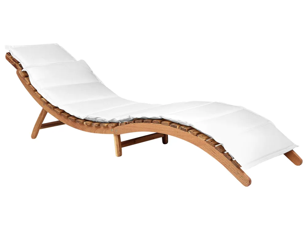 Wooden Sun Lounger Cushion Pérola LUINO
