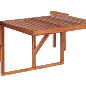 Acacia Balcony Hanging Table 60 x 40 cm Dark Wood UDINE