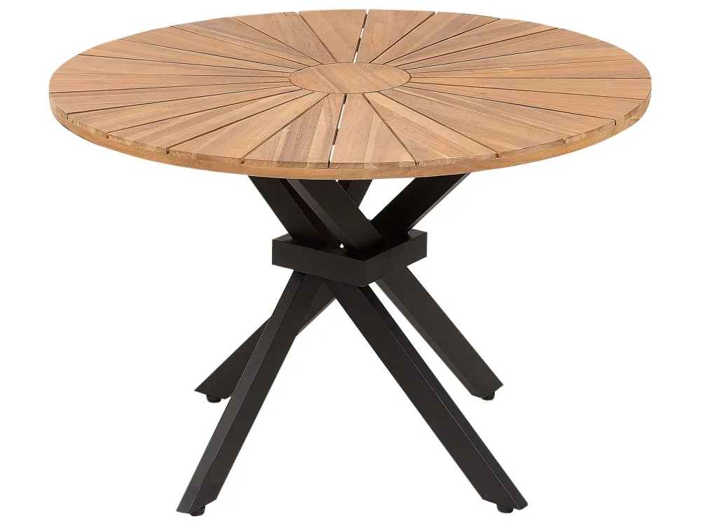 Acacia Garden Dining Table ⌀ 110 cm Light Wood CISSONE