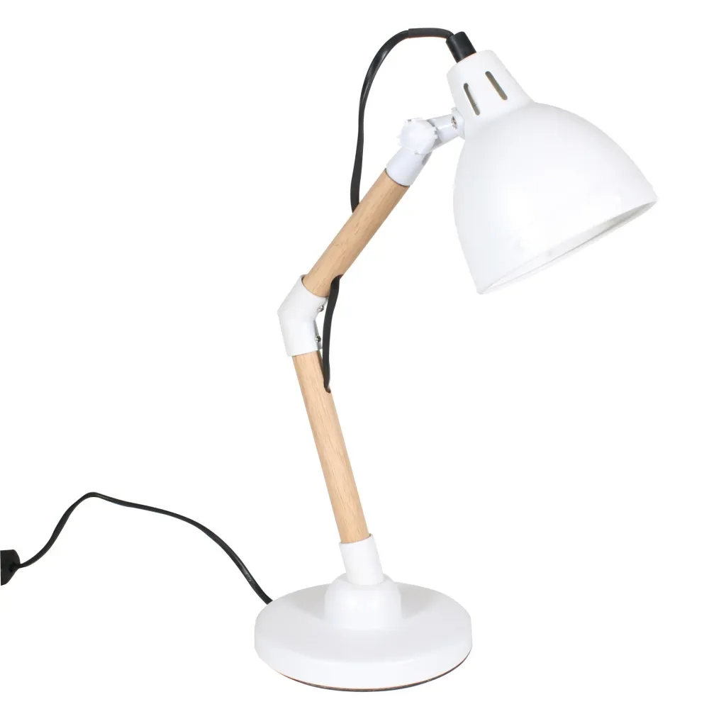 Candeeiro de Mesa Metálico Branco