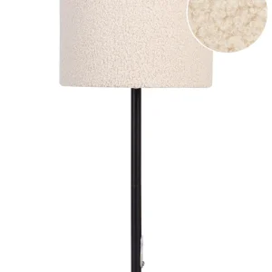 Candeeiro de mesa em tecido bouclé creme VINAZCO
