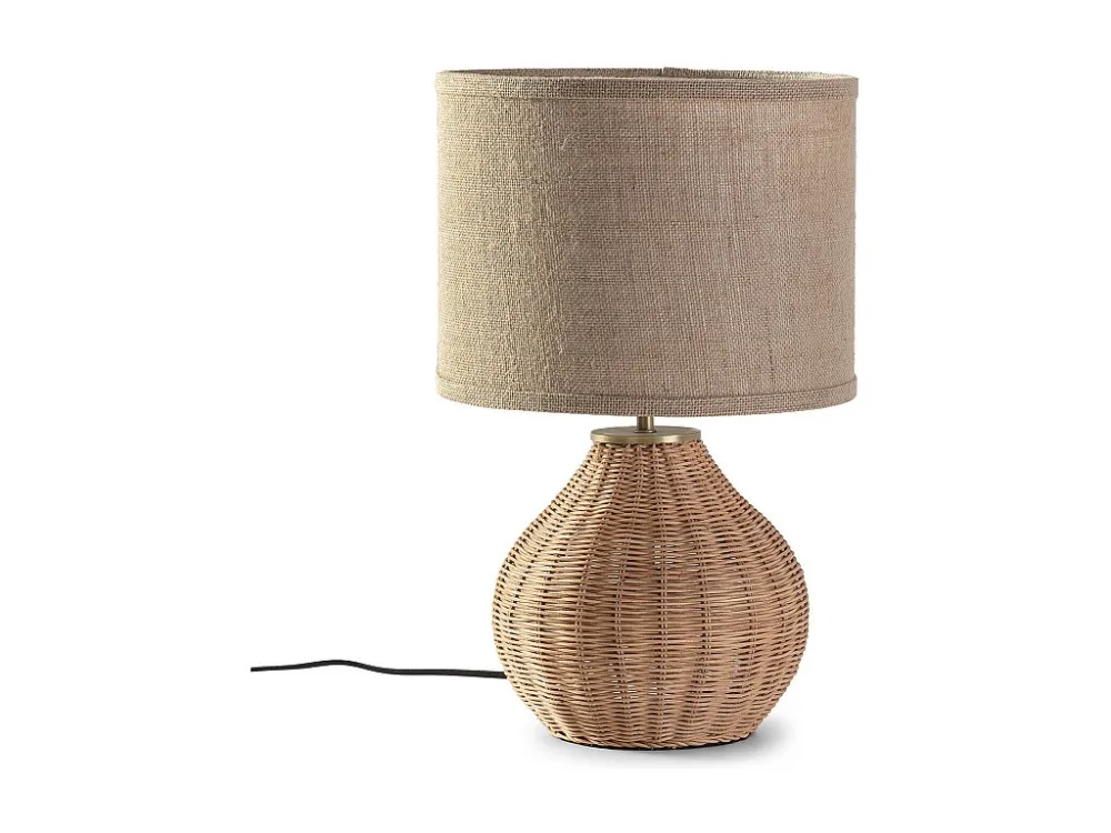Fita LED à Prova d'Água Lâmpada de mesa Naoko de vime integral, diâmetro 31 cm