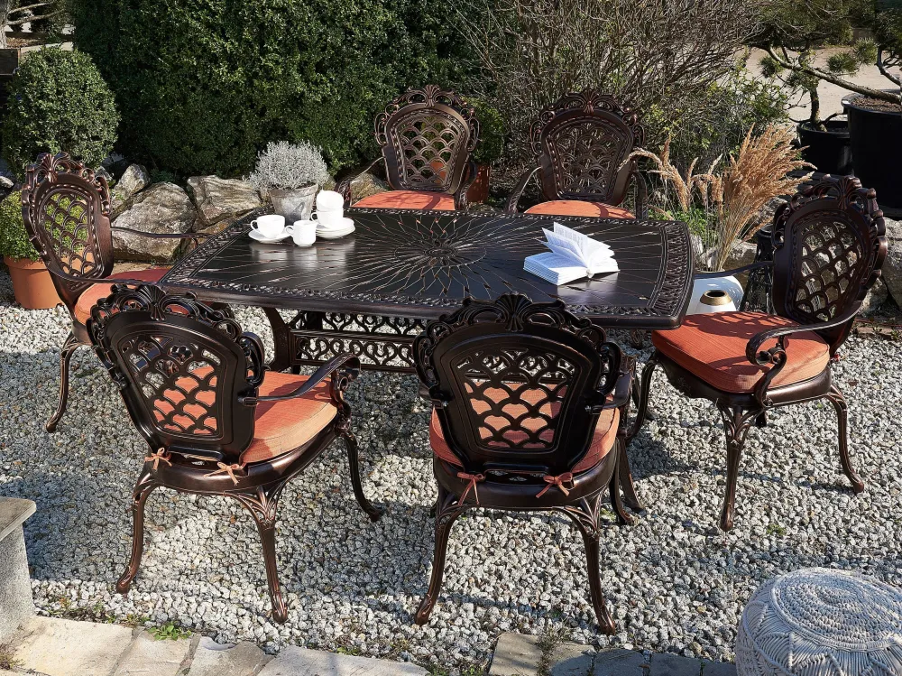 Garden Dining Table 165 x 102 cm Caramelo LIZZANO