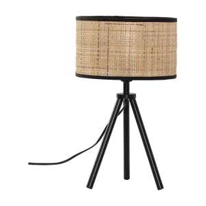 Luminária de mesa Suki de vime autêntico, diâmetro 43 cm.