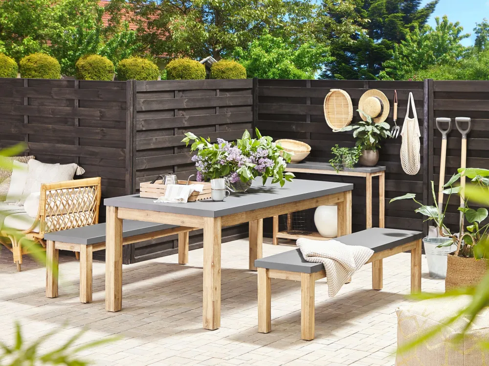 Luz de Passagem Mesa de jardim 180 x 90 cm em betão cinzento OSTUNI