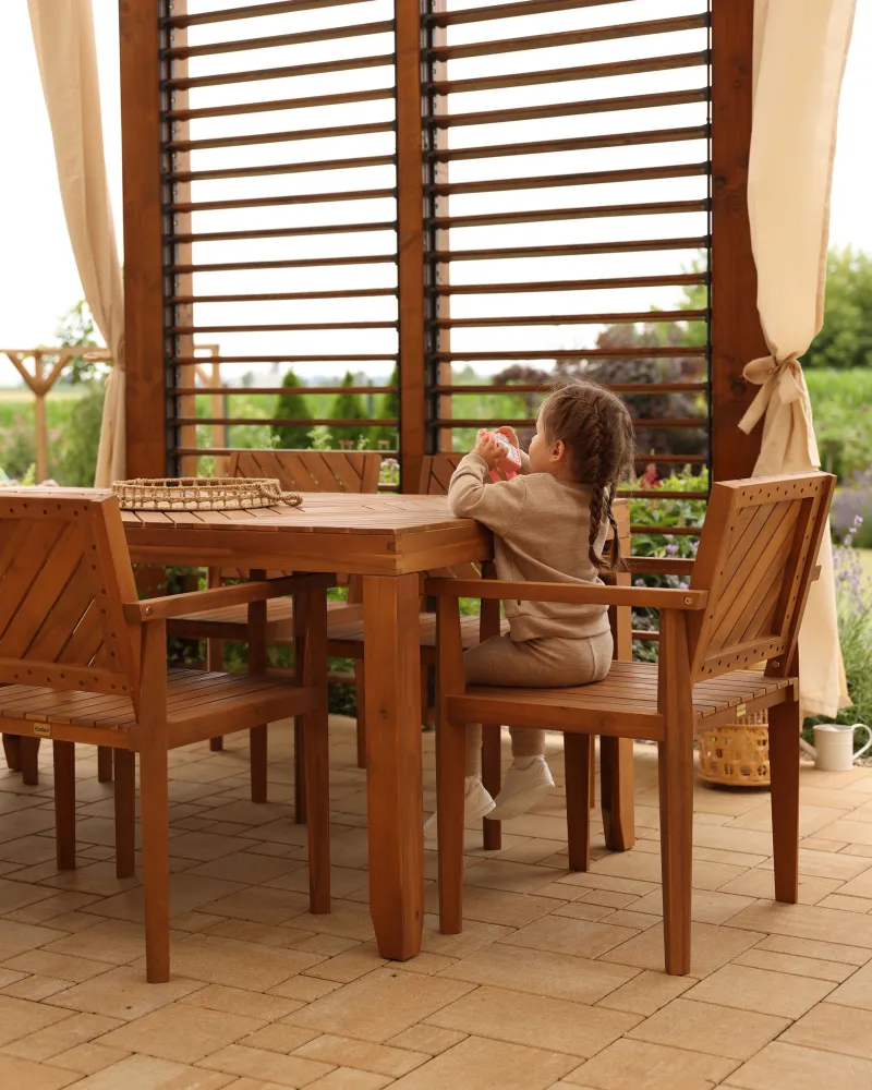Mesa de jardim em madeira de acácia clara 180 x 90 cm BARATTI