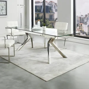 Mesa de refeições extensível VELIKA - Vidro - 6 8 lugares