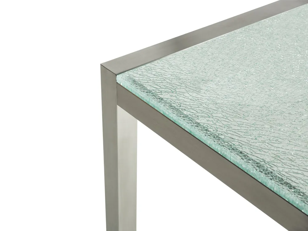 Mesa de refeições em inox e painéis de vidro temperado 180 x 90 cm GROSSETO