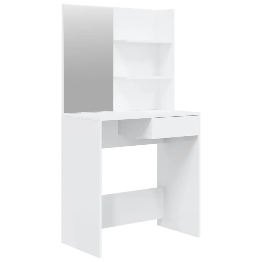 Toucador com espelho 74,5x40x141 cm branco reluzente