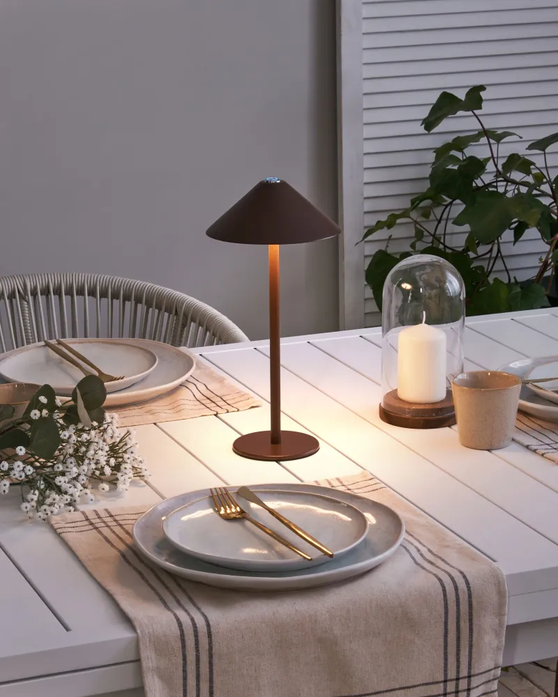 Wireless Metálico LED Table Lamp Brown FRANCOLI