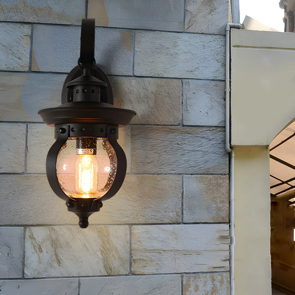 1-Luz Lâmpada de Parede Exterior LED com Braço Curvo