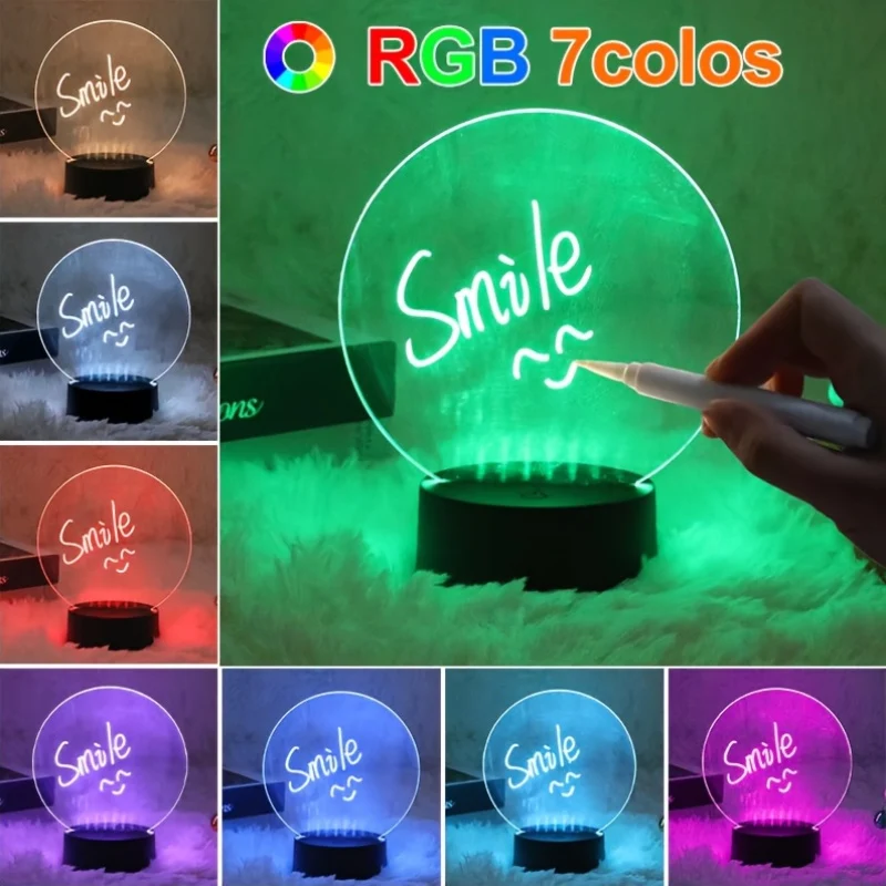 3DGlow - Candeeiro Noturno LED com 16 Mudanças de Cor e Alimentação por USB/Pilha