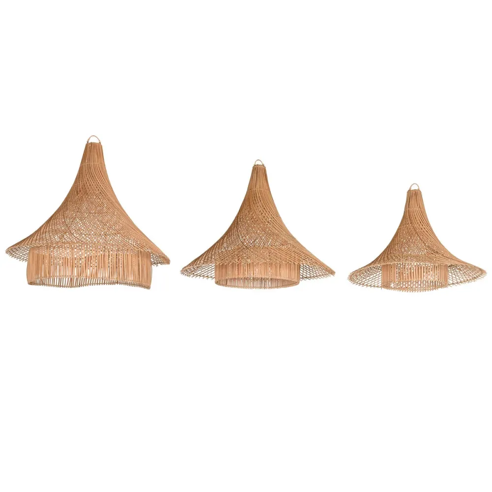 Abajur Home ESPRIT Natural 80 x 80 x 75 cm (3 Peças)