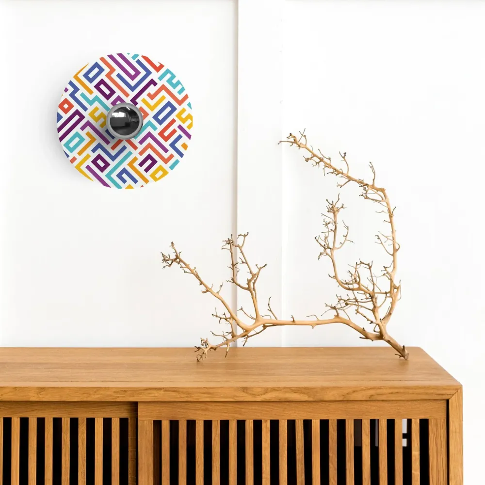 Abajur mini Piatto Ellepì com desenhos geométricos 'Kaleidoscope' Geometria 2, diâmetro 24 cm - Made Italy
